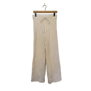Bohme‎ Cream Textured Knit Wide Leg Lounge Pants Womens Size S